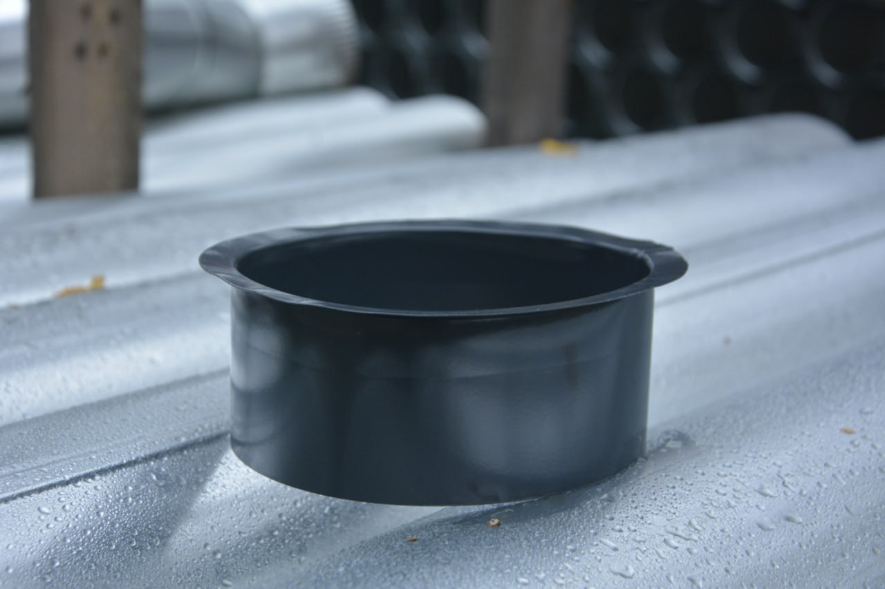 Воронка врезная 100мм RAL 7016 - фото 1